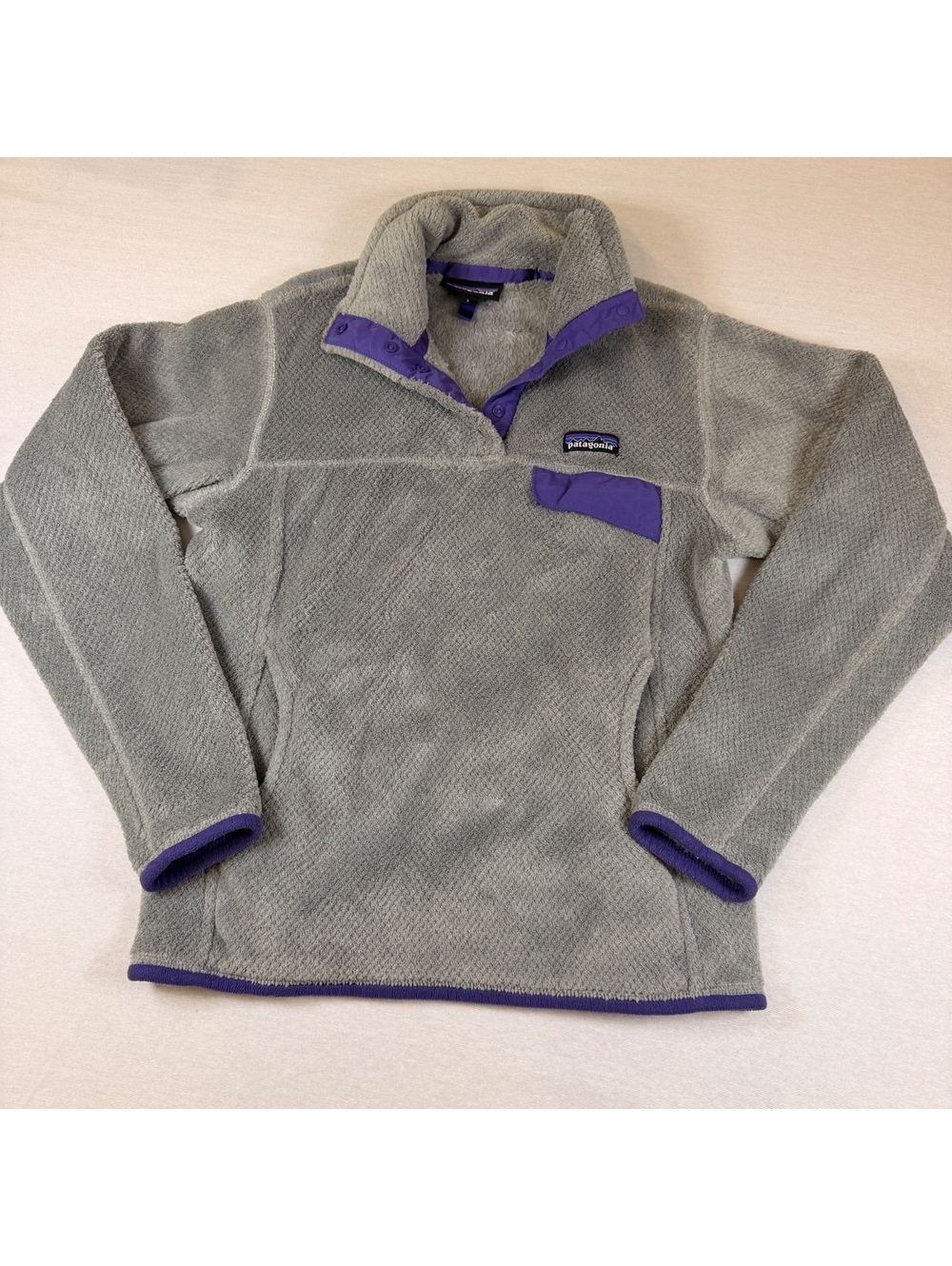 Patagonia Re-Tool Snap-T Gray Purple Fleece Women's Small